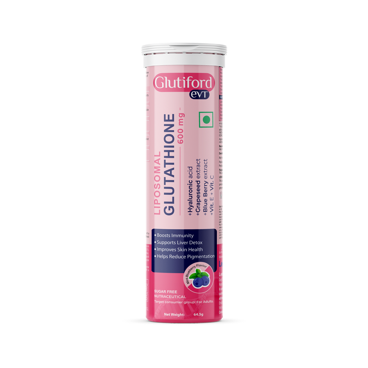 Glutiford Liposomal Glutathione effervescent tablet tube.