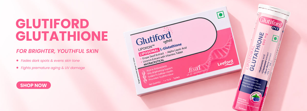 Glutiford Glutathione skin supplement box and effervescent tube